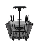 Cesta Aramada Elleven Carrinho 2 Em 1 40x30x22cm Com Alça - Preto
