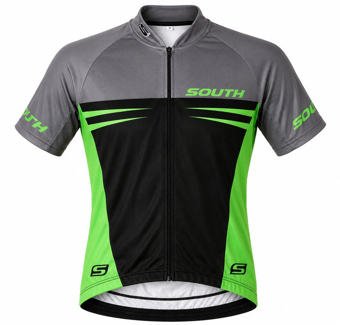 Camisa Ciclismo Refactor South Preto/Verde/Cinza - PRETO/VERDE/CINZA / P