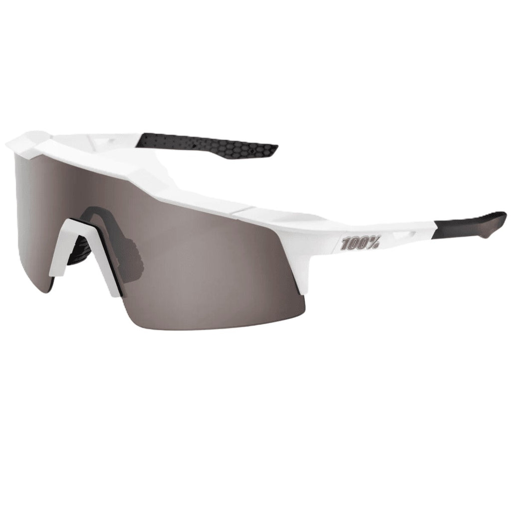 OCULOS 100% SPEEDCRAFT SL -  MATTE WHITE - HIPER SILVER MIRROR LENS