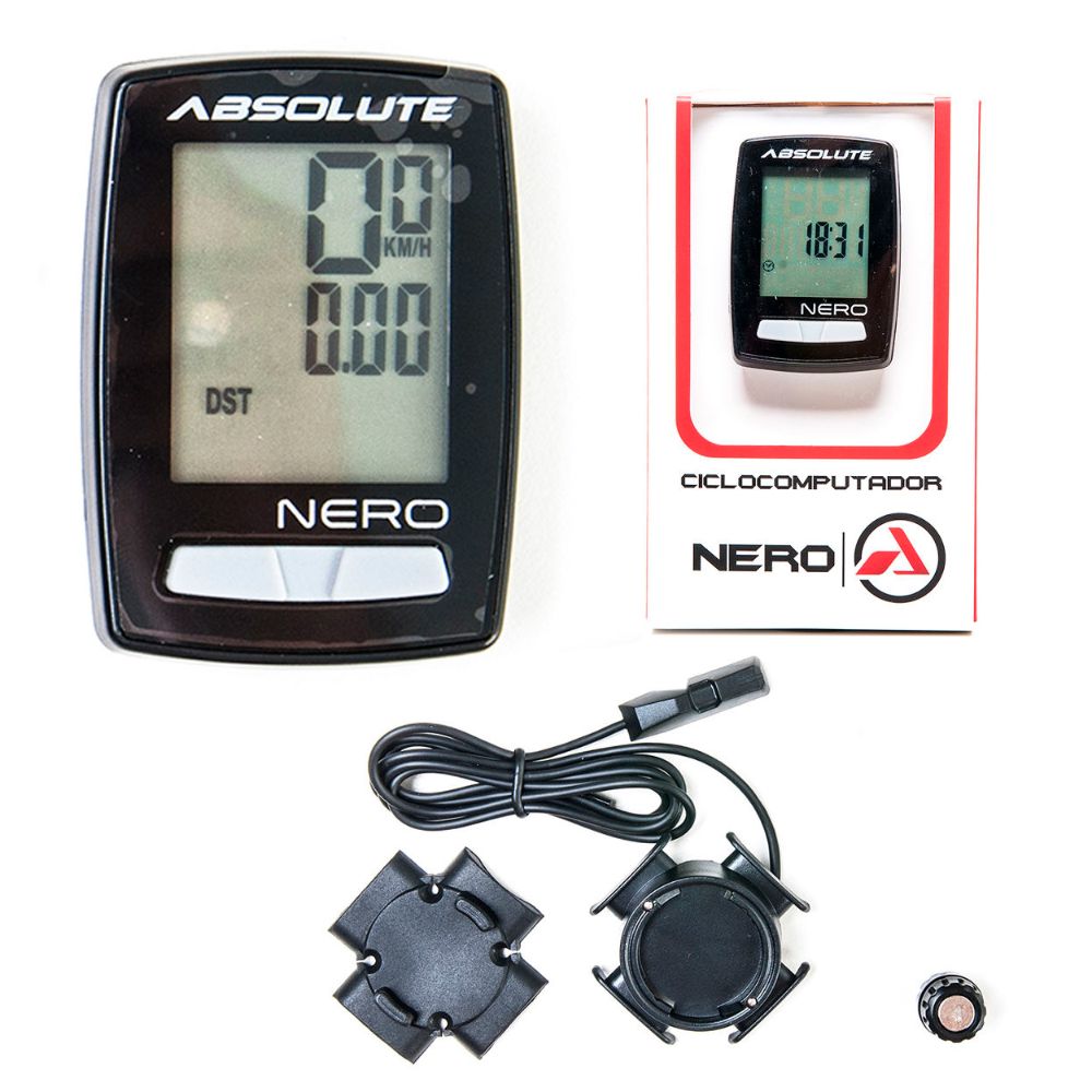 CICLOCOMPUTADOR 10F ABSOLUTE NERO C/ FIO - PRETO