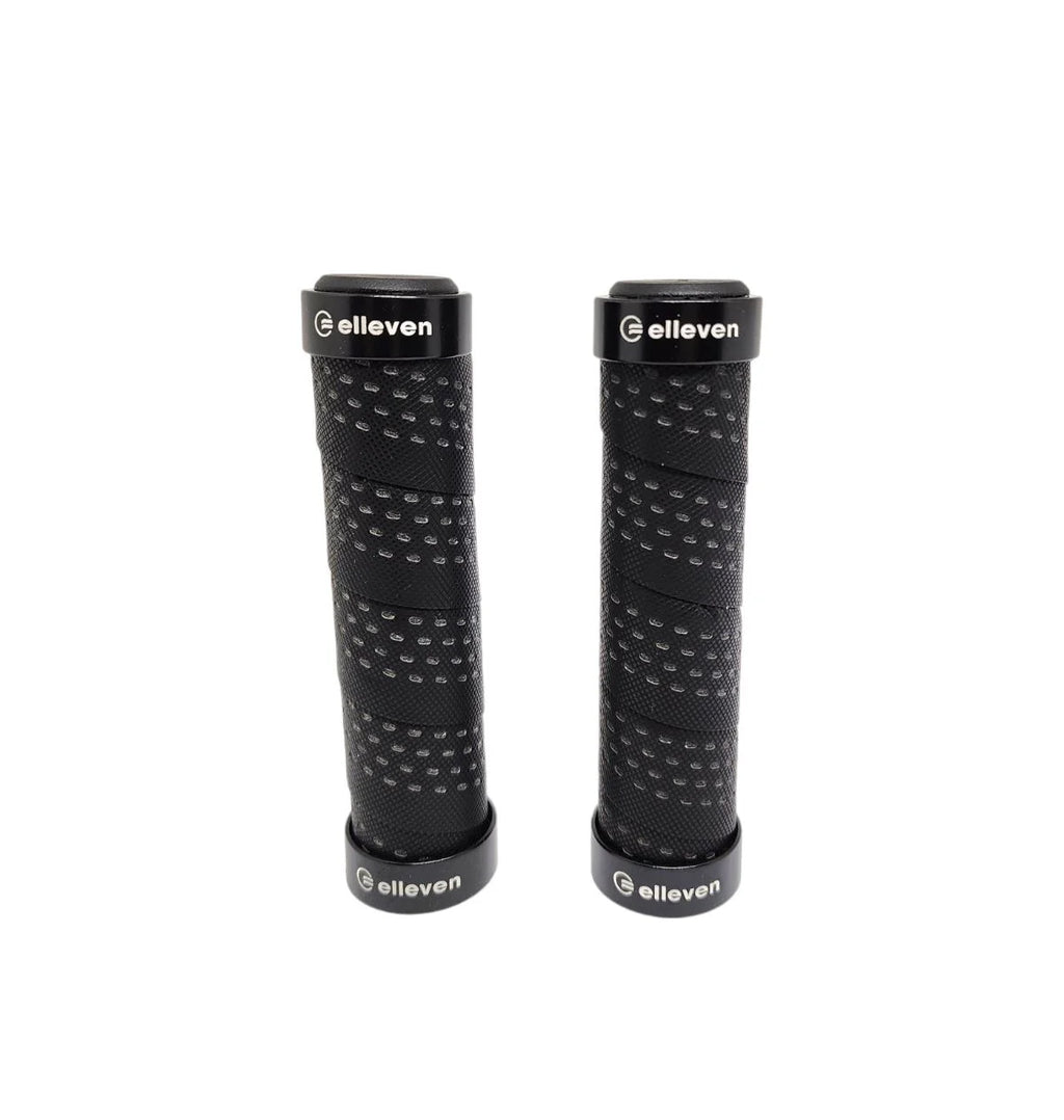Manopla Mtb Em Eva Com Trava 130mm Elleven Preto/Cinza