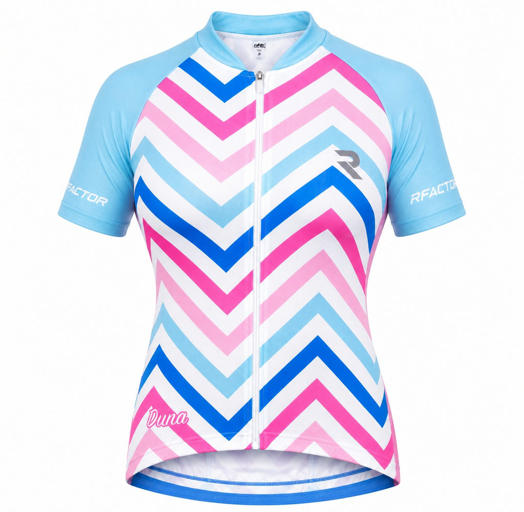 CAMISA CICLISMO FEMININO REFACTOR DUNA BRANCO/AZUL/ROSA