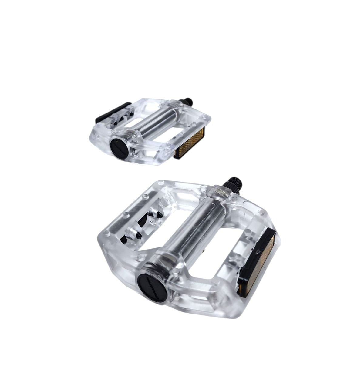 PEDAL PLATAFORMA 9/16 ESFERADO ACRÍLICO COM REFLETOR TRANSPARENTE