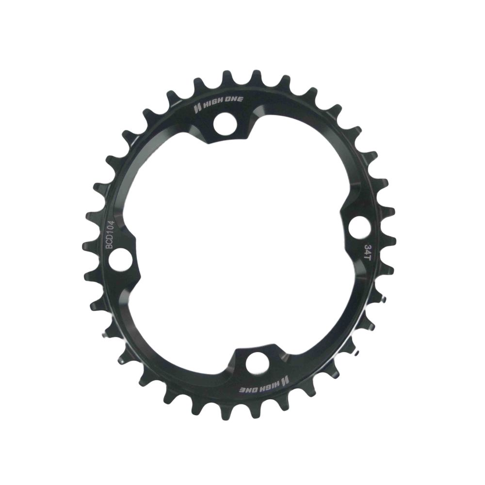 COROA HIGH ONE NARROW WIDE OVAL AL7075 BCD 104MM 4 FUROS - PRETO - 34D