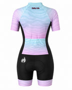 MACAQUINHO CICLISMO FEMININO FILIP DILLIS PRETO/AZUL/PINK