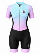 MACAQUINHO CICLISMO FEMININO FILIP DILLIS PRETO/AZUL/PINK