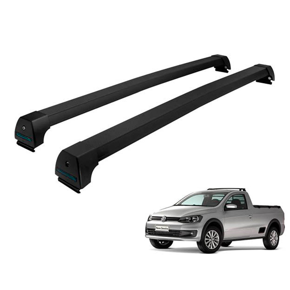 RACK DE TETO LONG LIFE SPORT ALUM. P/ SAVEIRO G5  A PARTIR DE 2009 FIXA NO FRISO (PG-5) - PRETO