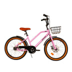 BICICLETA ELLEVEN URBAN ELLY ARO 20" COM CESTA ROXA/PRETA