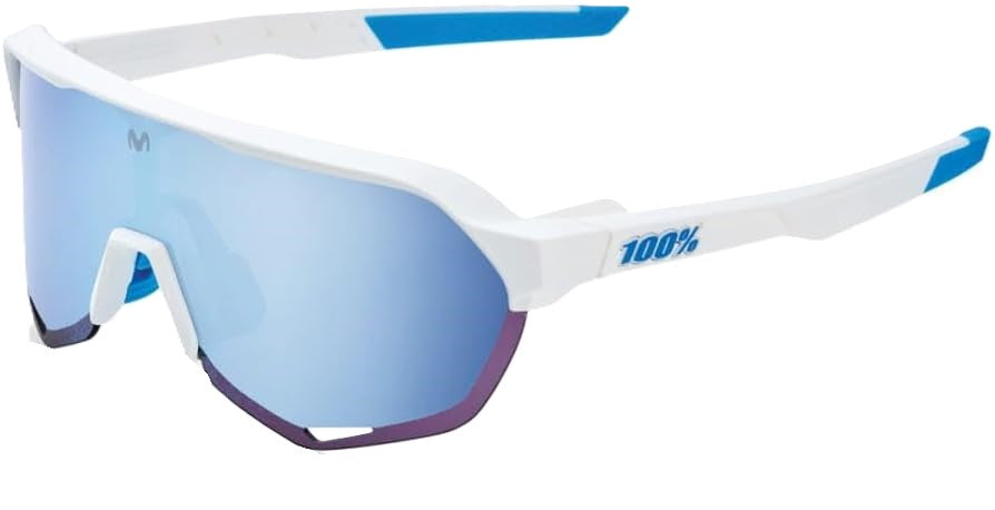 OCULOS 100% S2 -  MOVISTAR TEAM WHITE - HIPER BLUE MULTILAYER MIRROR LENS