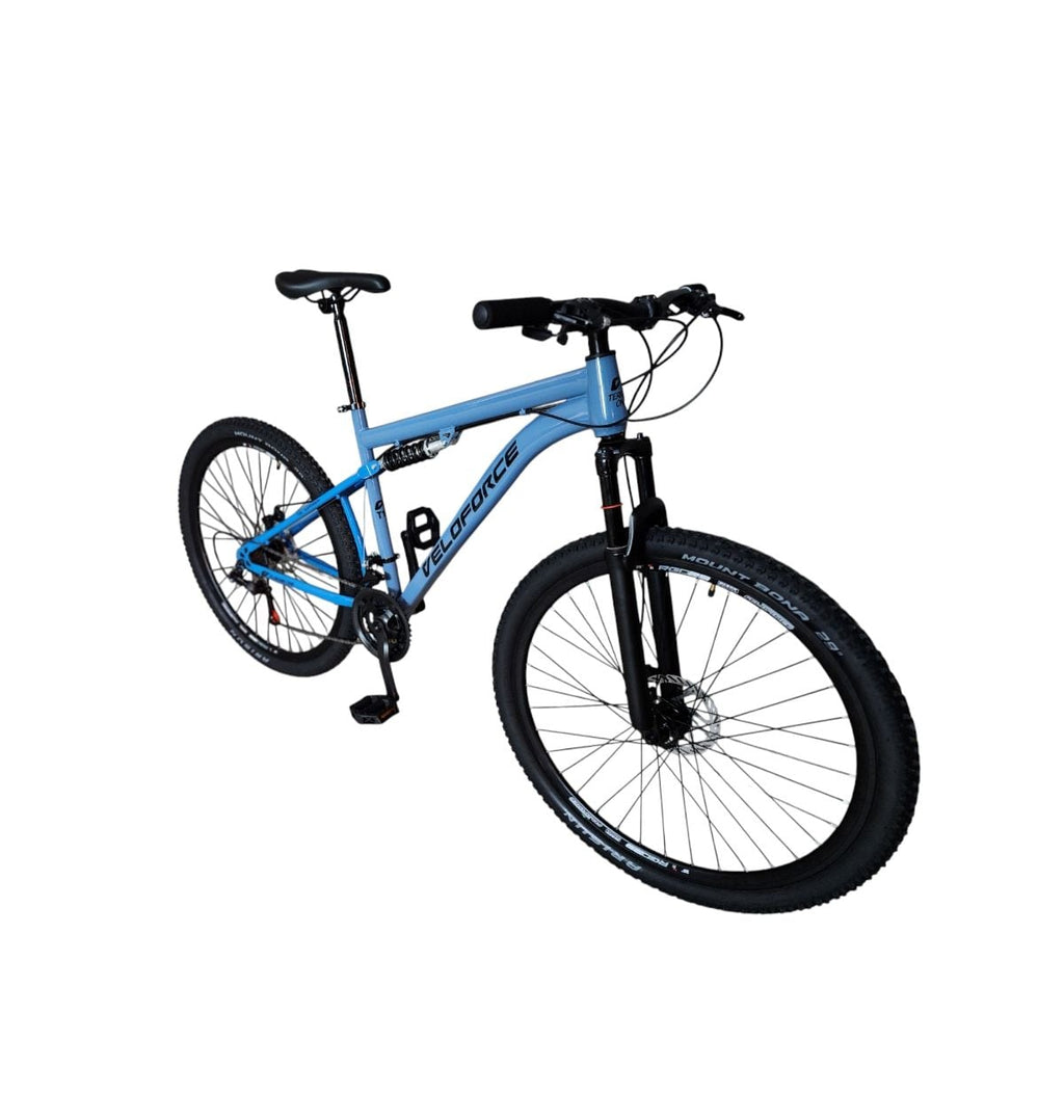 BICICLETA 29 MTB VELOFORCE TERRAIN FULL 21V DISCO T19 AZUL/CINZA