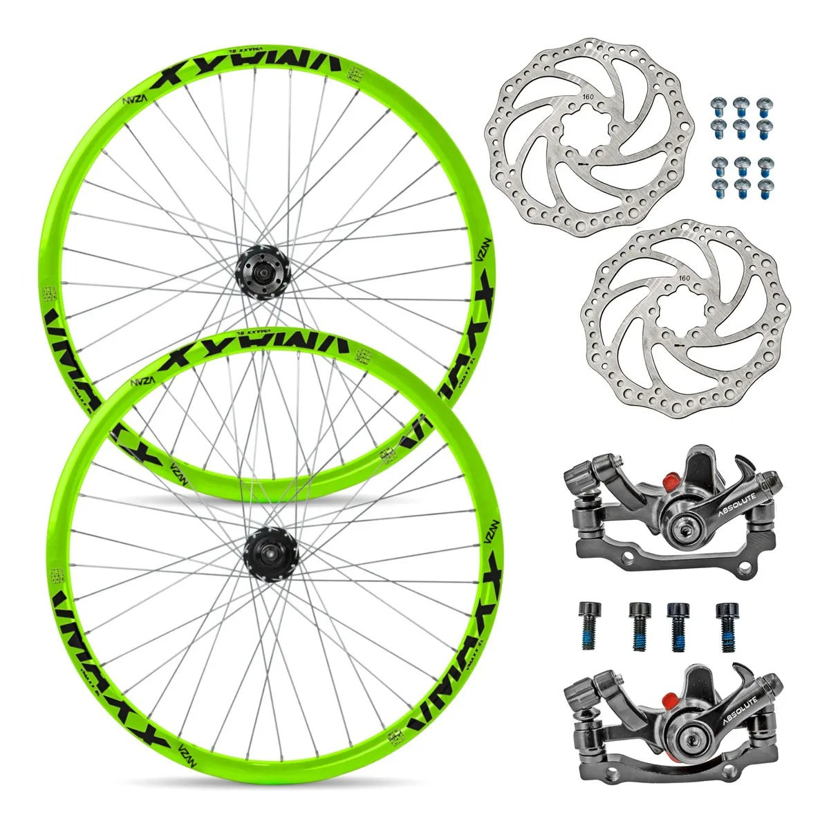 RODAS 26 VMAXX SL DISC VERDE ROSCA + FREIO DISCO MECANICO