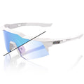 OCULOS 100% SPEEDCRAFT XS - BASTILLE LE - PEARL WHITE GLITTER - BLUE MIRROR PHOTOCHROMIC PRETO