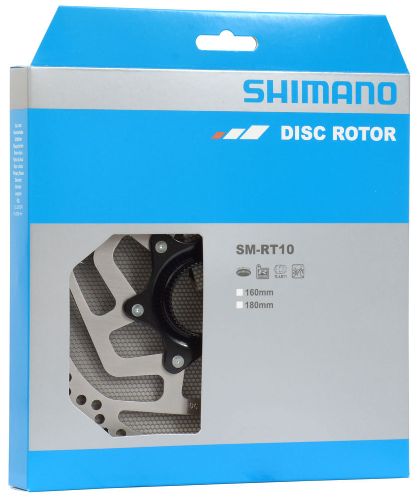 ROTOR DE FREIO A DISCO SHIMANO C. LOCK 180MM RT10 - PRATA