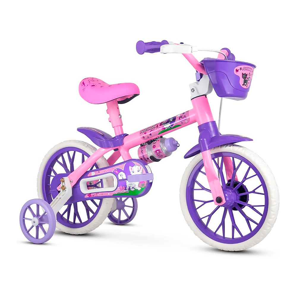 Bicicleta 12 Nathor Cat - Rosa/Roxo