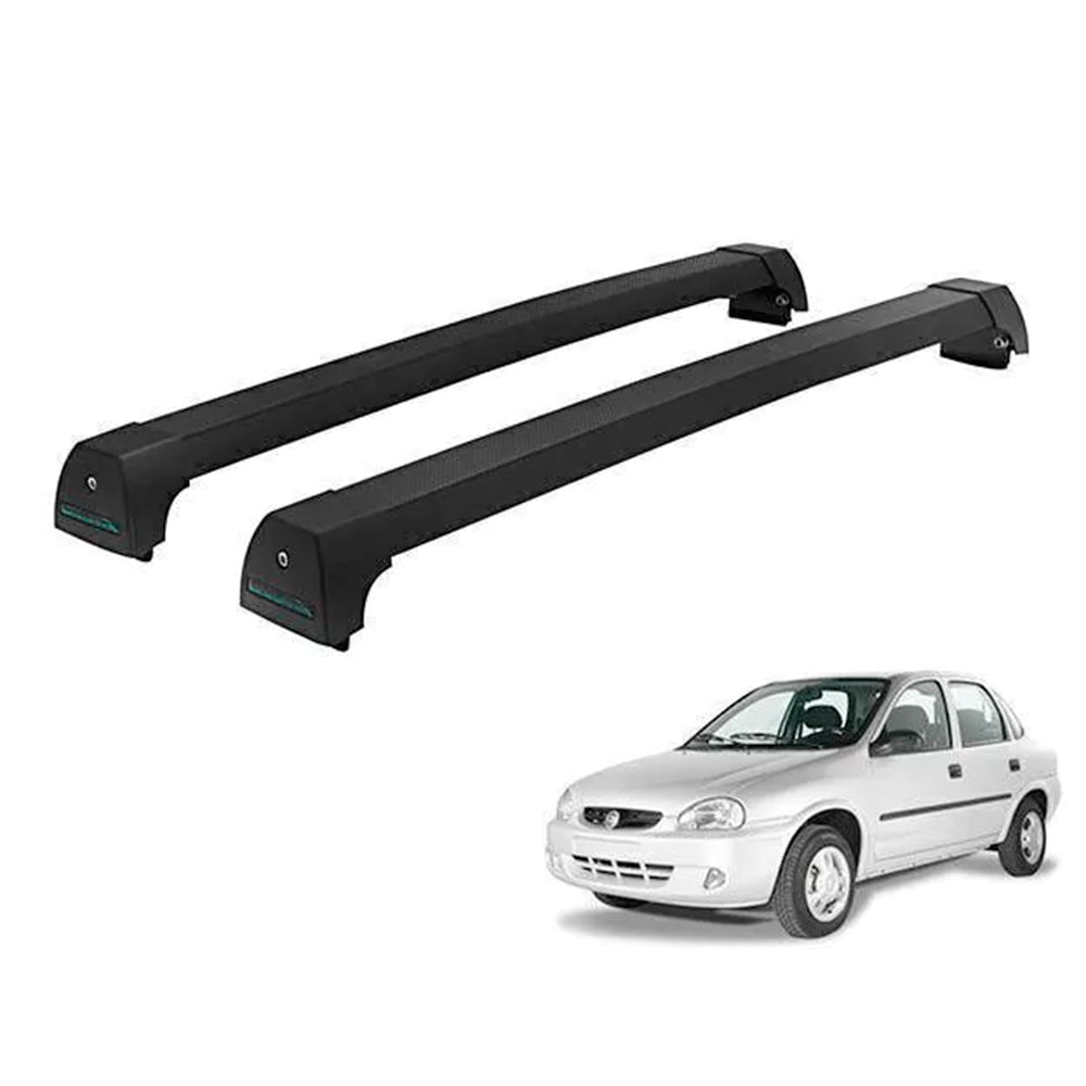 RACK LONG LIFE SPORT ALUM. PRETO P/ CHEVROLET CORSA SEDAN- 2/4 PORTAS ATÉ 2003 (PCs)