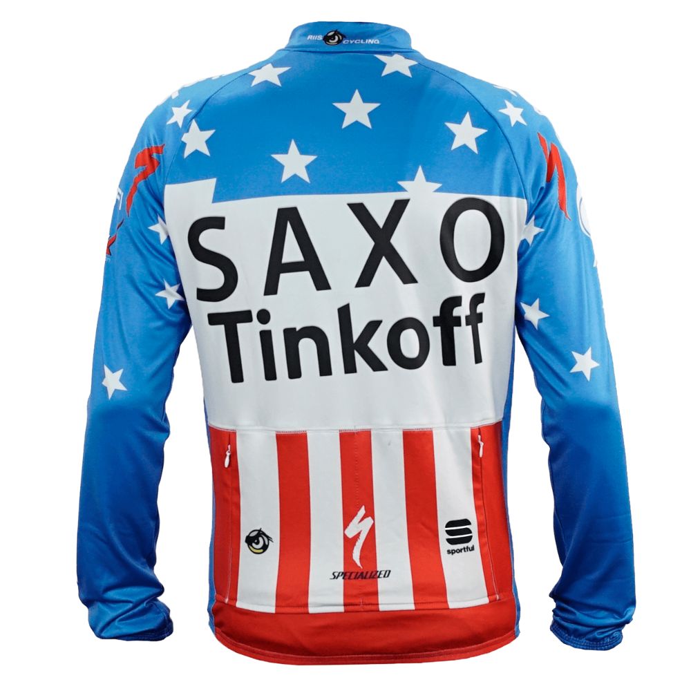 JAQUETA CICLISMO TÉRMICA SAXO BANK TINKOFF - AZUL - P