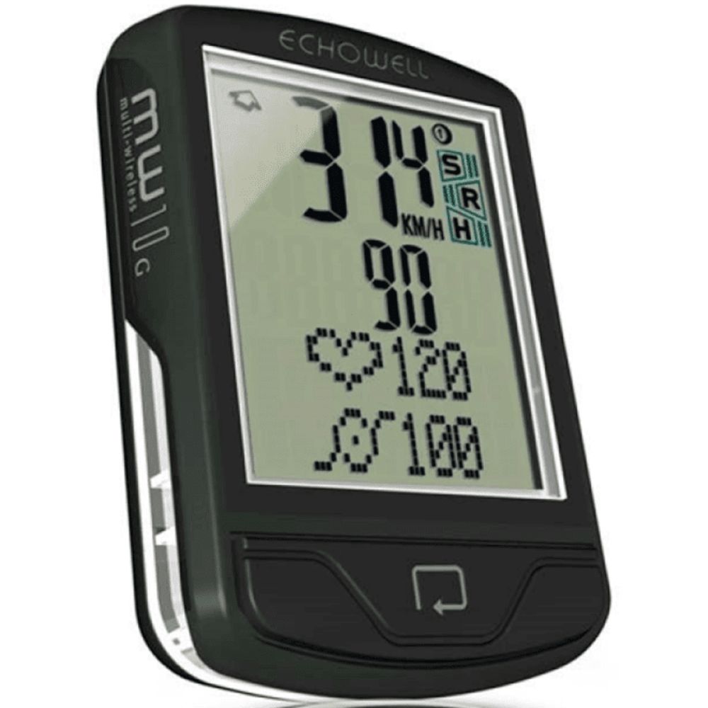 CICLOCOMPUTADOR 37F ECHOWELL MW10G S/FIO C/CADÊNC. CARDIACO - PRETO
