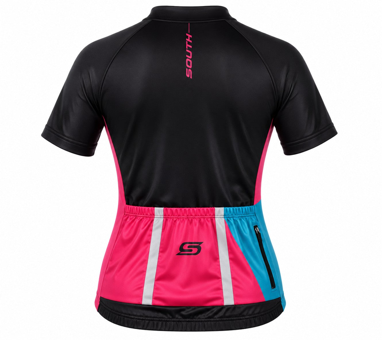 Camisa Ciclismo Feminino Refactor South Preto/Azul/Pink