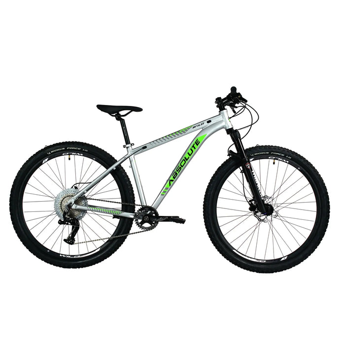 BICICLETA 29 ABSOLUTE WILD TEAM 12V HIDRÁULICO C/ MANITOU - PRATA/VERDE / (M - 17)
