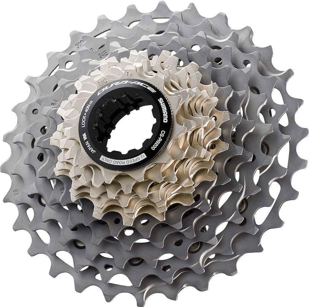 CASSETE 12V SHIMANO DURA ACE CS-R9200 TITÂNIO 11/30D (ICSR920012130) - CINZA