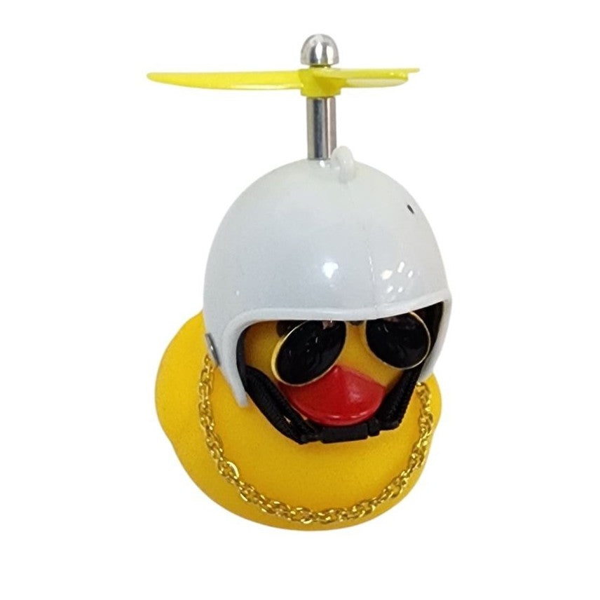 Buzina Silicone Pato Com Capacete Branco Estrela