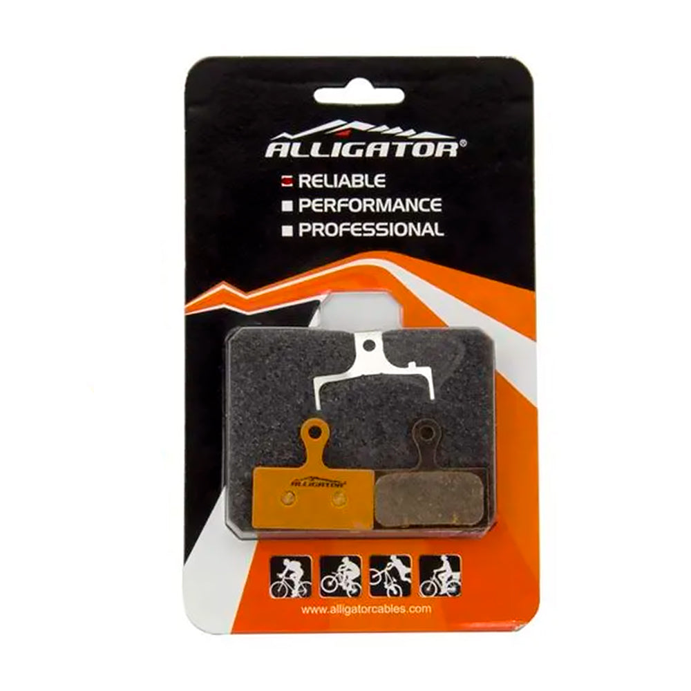 PASTILHA FREIO DISCO ALLIGATOR ORG. P/ FREIO A DISCO SHIMANO M666/M785/M985/M988 E XTR 2011, C/ MOLA (PAR)