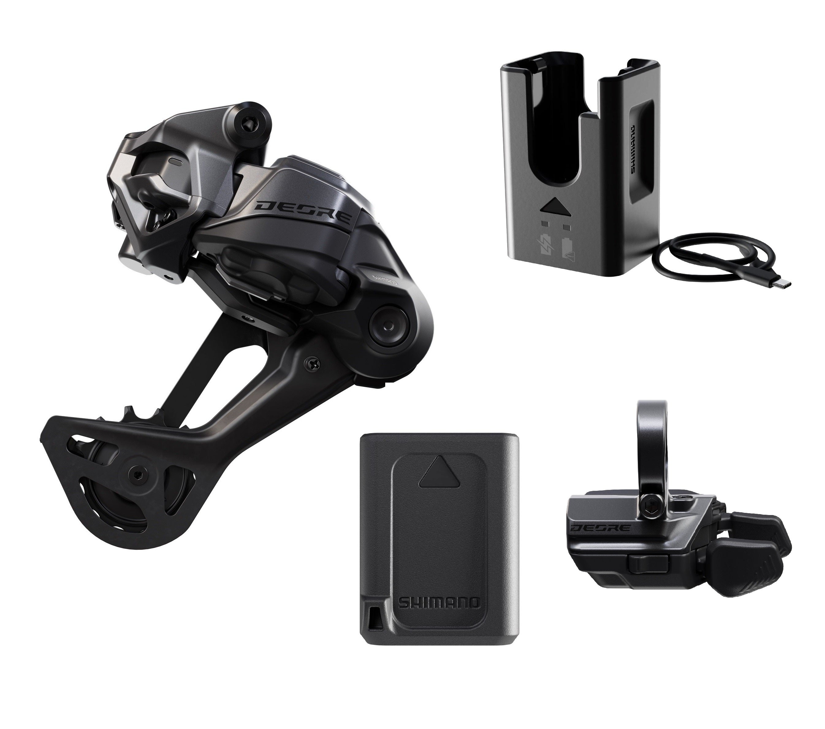 CAMBIO TRASEIRO DEORE RD-M6250-SGS 12V + CARREGADOR + BATERIA + ALAVANCA
