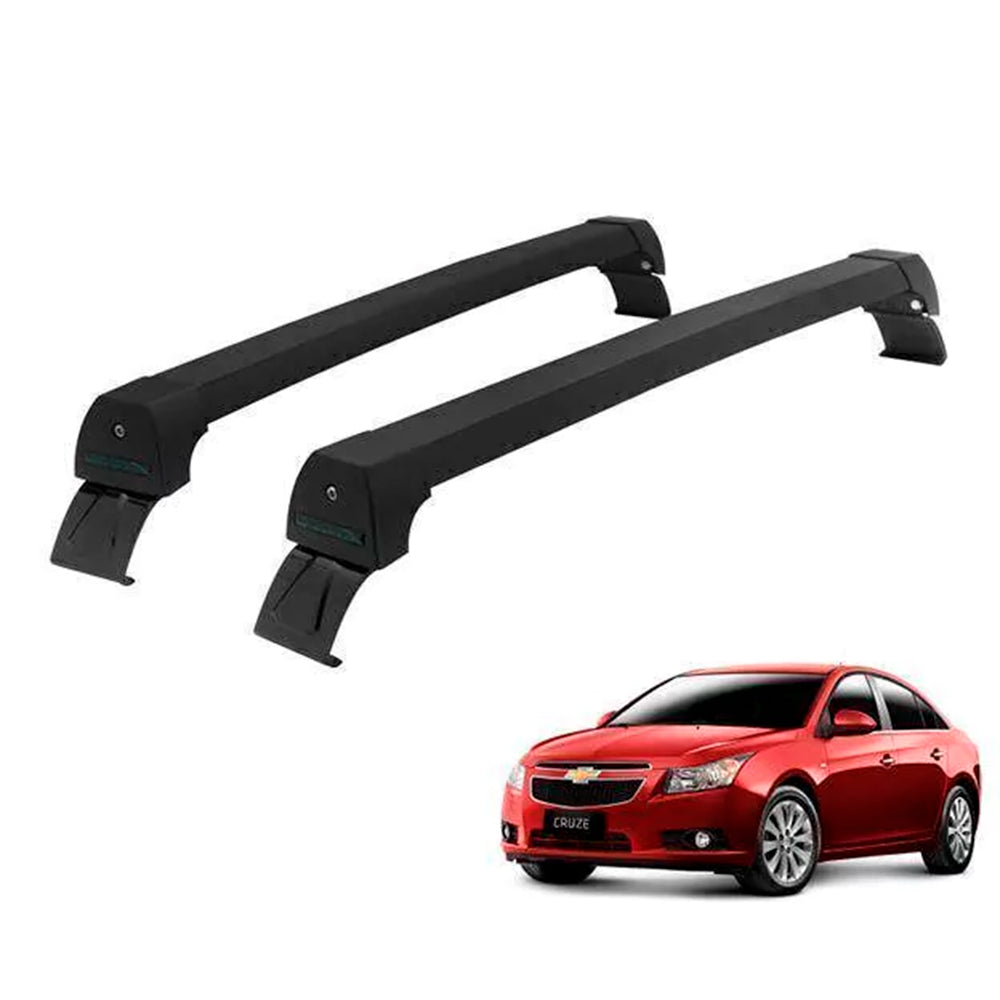 RACK LONG LIFE SPORT ALUM. PRETO P/ CHEVROLET CRUZE SEDAN - ATÉ 2015 (PCrz)