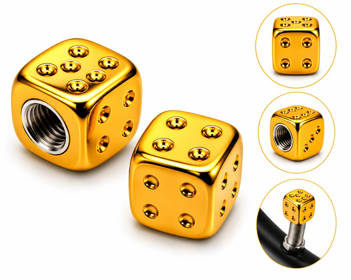 Tampa De Valvula Dado Anodizado Par - AMARELO