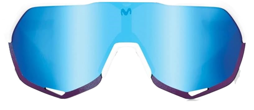OCULOS 100% S2 -  MOVISTAR TEAM WHITE - HIPER BLUE MULTILAYER MIRROR LENS