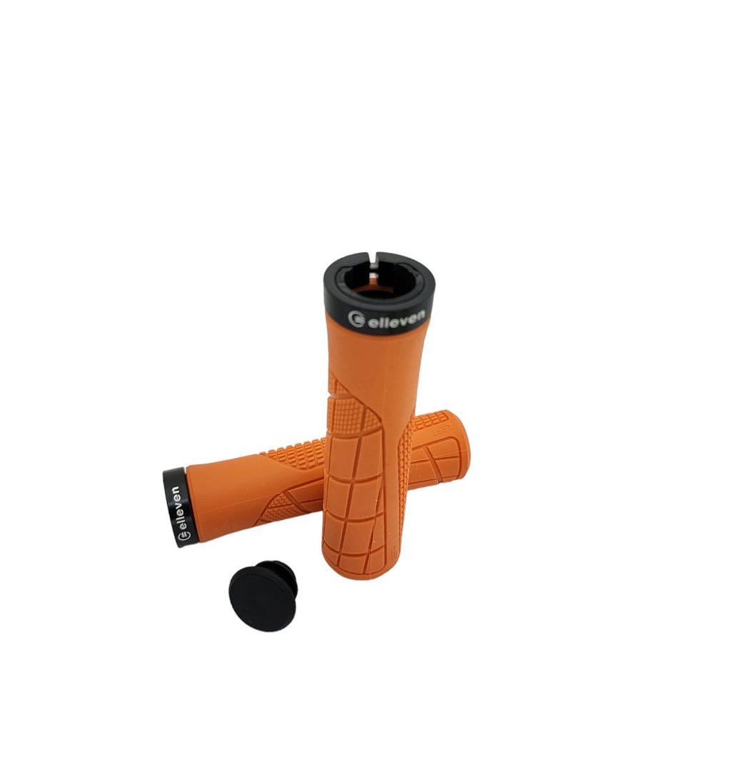 MANOPLA ELLEVEN MTB CITY 130MM EMBORRACHADA C/ TRAVA LARANJA