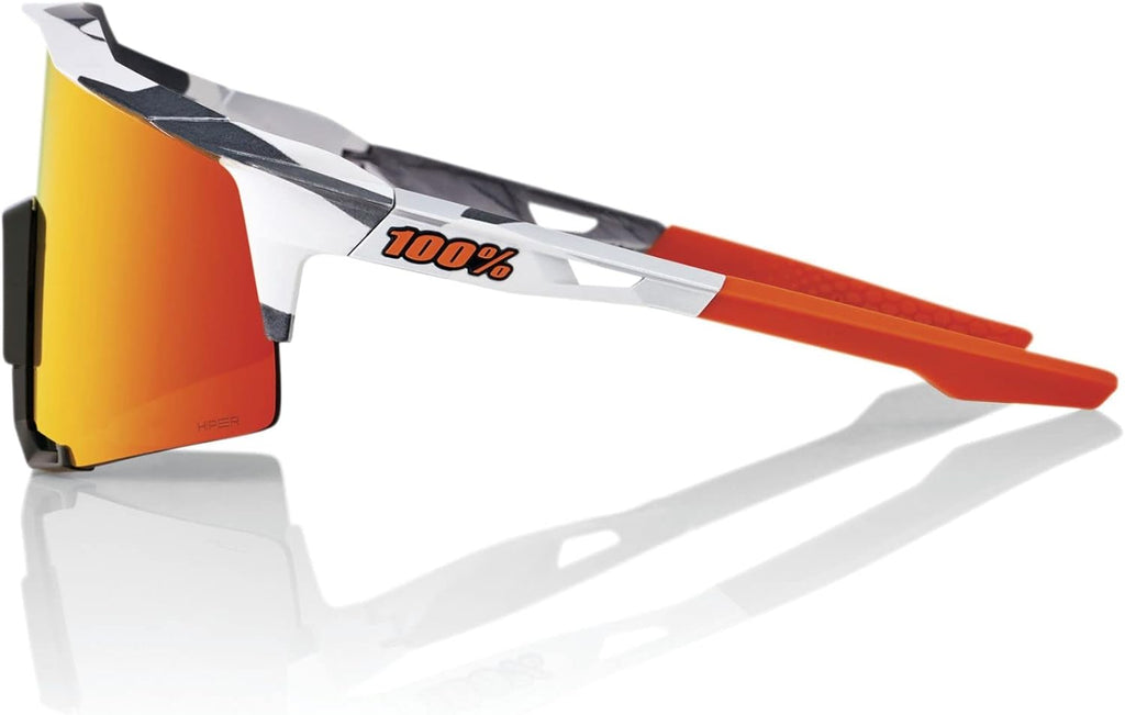 Oculos 100% Speedcraft - Soft Tact Grey Camo - Hiper Red Multilayer Mirror Lens