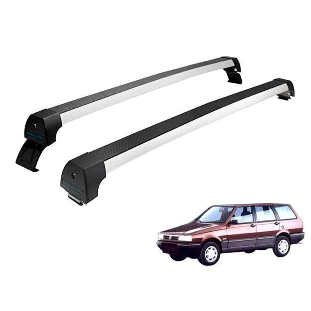 RACK DE TETO LONG LIFE SPORT ALUM. P/ FIAT UNO/MILLE/PREMIO/ELBA S/ LONG - 4 PORTAS ATÉ 2010 (AF-4) - PRATA