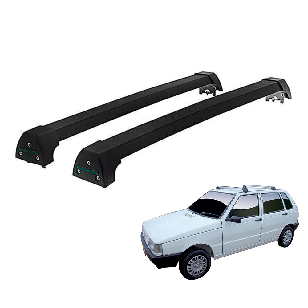 RACK LONG LIFE SPORT ALUM. PRETO P/ FIAT UNO S/ LONG - 4 PORTAS ATÉ 2010 (PF-4) - PRETO