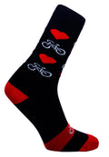 MEIA 39/43 CANO MEDIO PARTENZA PRETO/VERMELHO CORAÇÃO BIKE