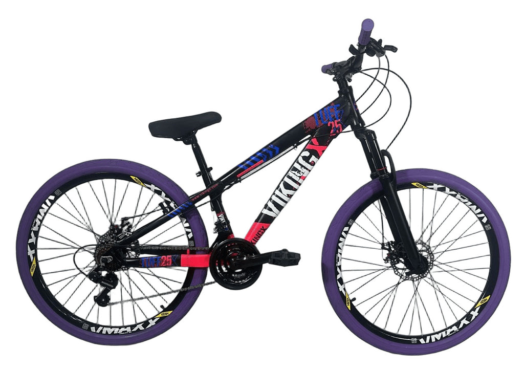 BICICLETA 26 VIKING-X TUFF 30  PRETO/ROXO/ROSA CAMB SHIMANO