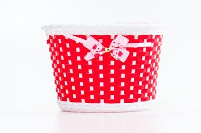CESTA INFANTIL PLASTICA VERMELHO/BRANCO