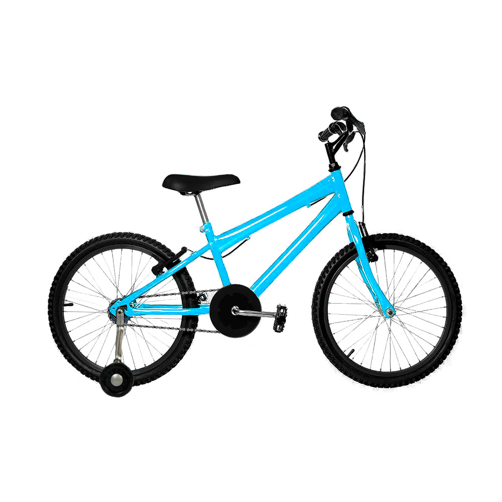 BICICLETA 16 AÇO C/ RODA LATERAL E ARO ALUMÍNIO FEMININA