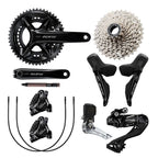 KIT RELAÇÃO SHIMANO 105 12V R7100 COMPLETO PEDIVELA 175 + CASSETE 11/34 + CAMBIOS D/T + BATERIA + CABOS + STI + FREIO HI