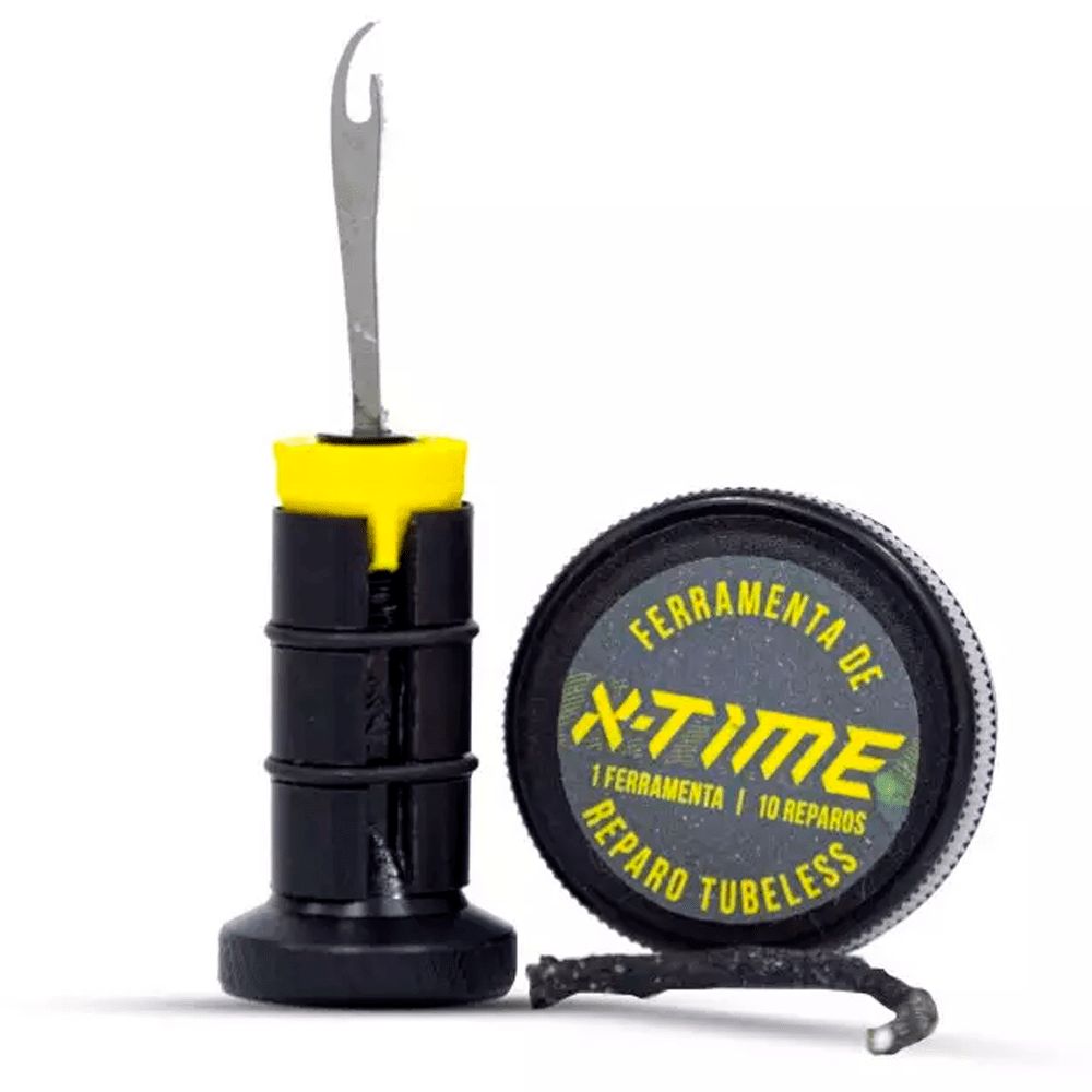 KIT REPARO X-TIME P/PNEU TUBELESS (COM 10 REPAROS) - PRETO