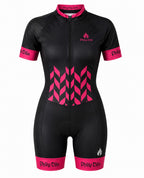 MACAQUINHO CICLISMO FEMININO FILIP DILLIS PRETO/PINK