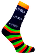 MEIA 36/38 CANO MEDIO PARTENZA AZUL/LARANJA/AMARELO BIKE