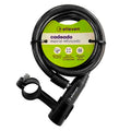 Cadeado Espiral Elleven com Chave e Suporte 12 mm x 1,5 m - Preto