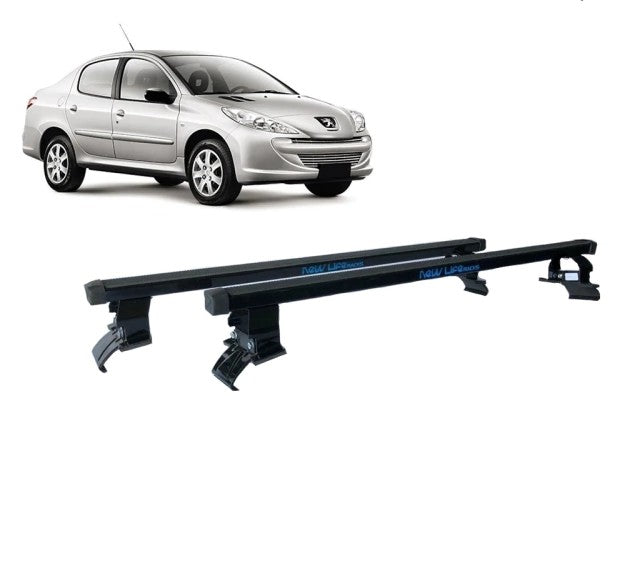 RACK DE TETO LONG LIFE LIGHT P/ PEUGEOT 206/207 HATCH E SEDAN - 4 PORTAS (5091) - PRETO