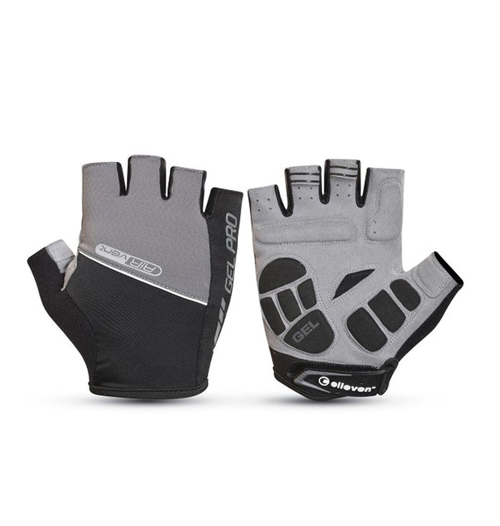LUVA CICLISTA ABERTA GEL PRO FECHO BAIXO ELLEVEN - PRETO/CINZA / P