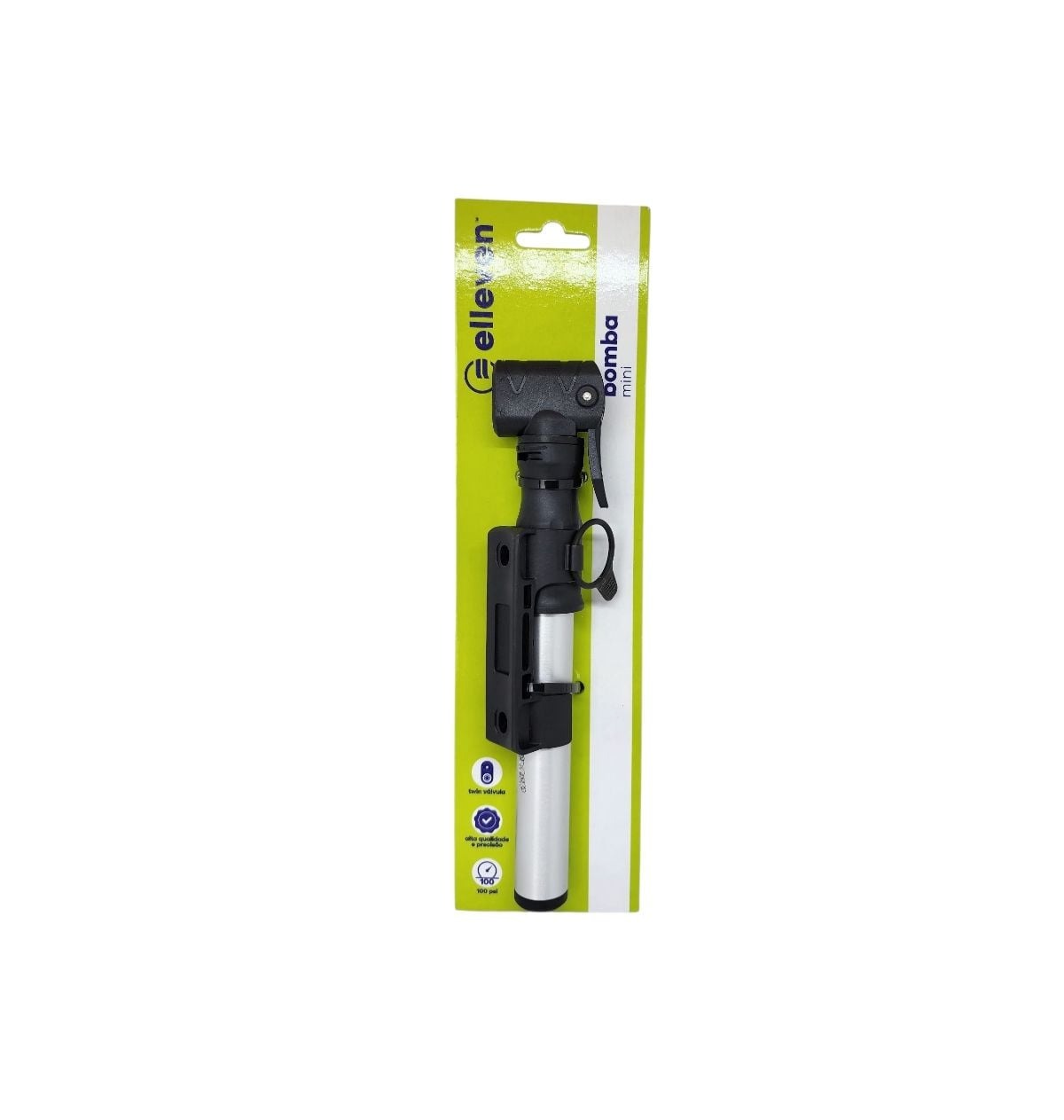 BOMBA DE AR ELLEVEN MINI BARRIL ALUMINIO BICO DUPLO 100 PSI