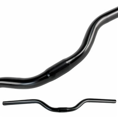 Guidão 25.4 Aço Alto 50mm X 580mm P/ Bicicleta Aro 24/26 - Preto