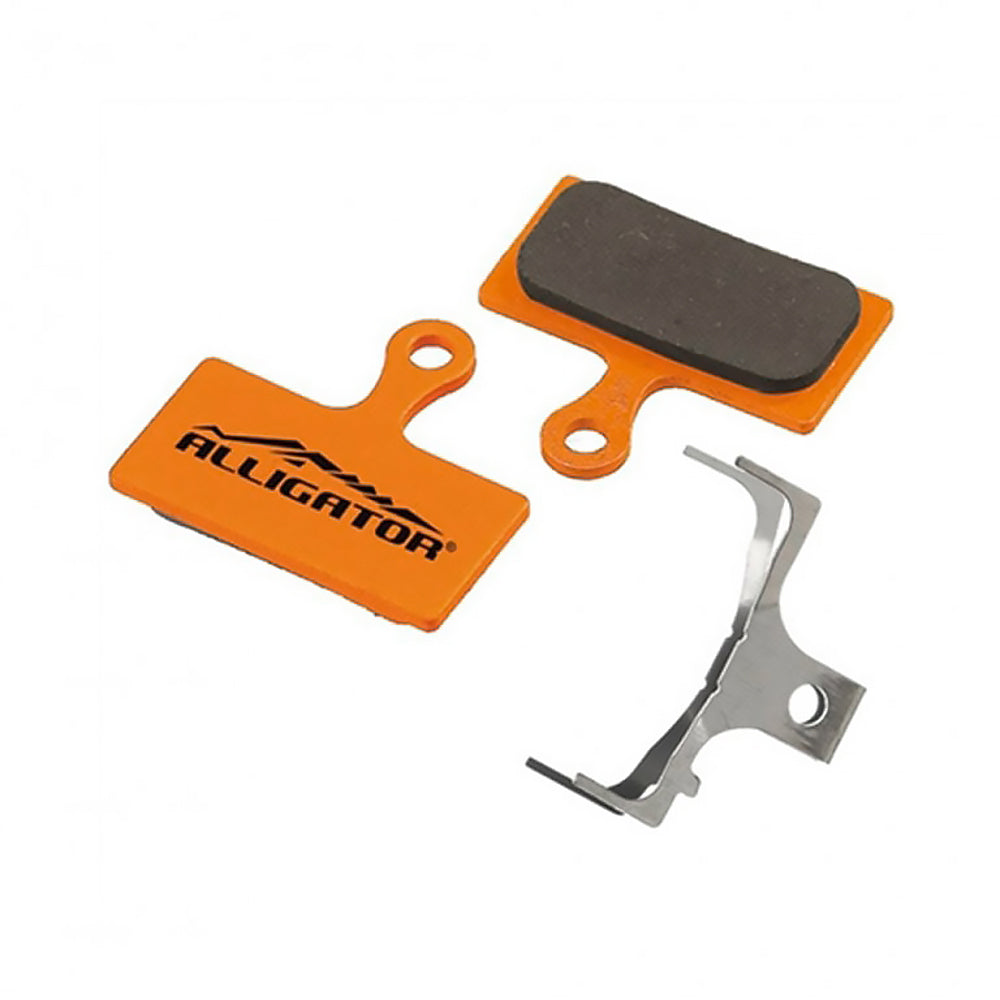 PASTILHA FREIO DISCO ALLIGATOR ORG. P/ FREIO A DISCO SHIMANO M666/M785/M985/M988 E XTR 2011, C/ MOLA (PAR)