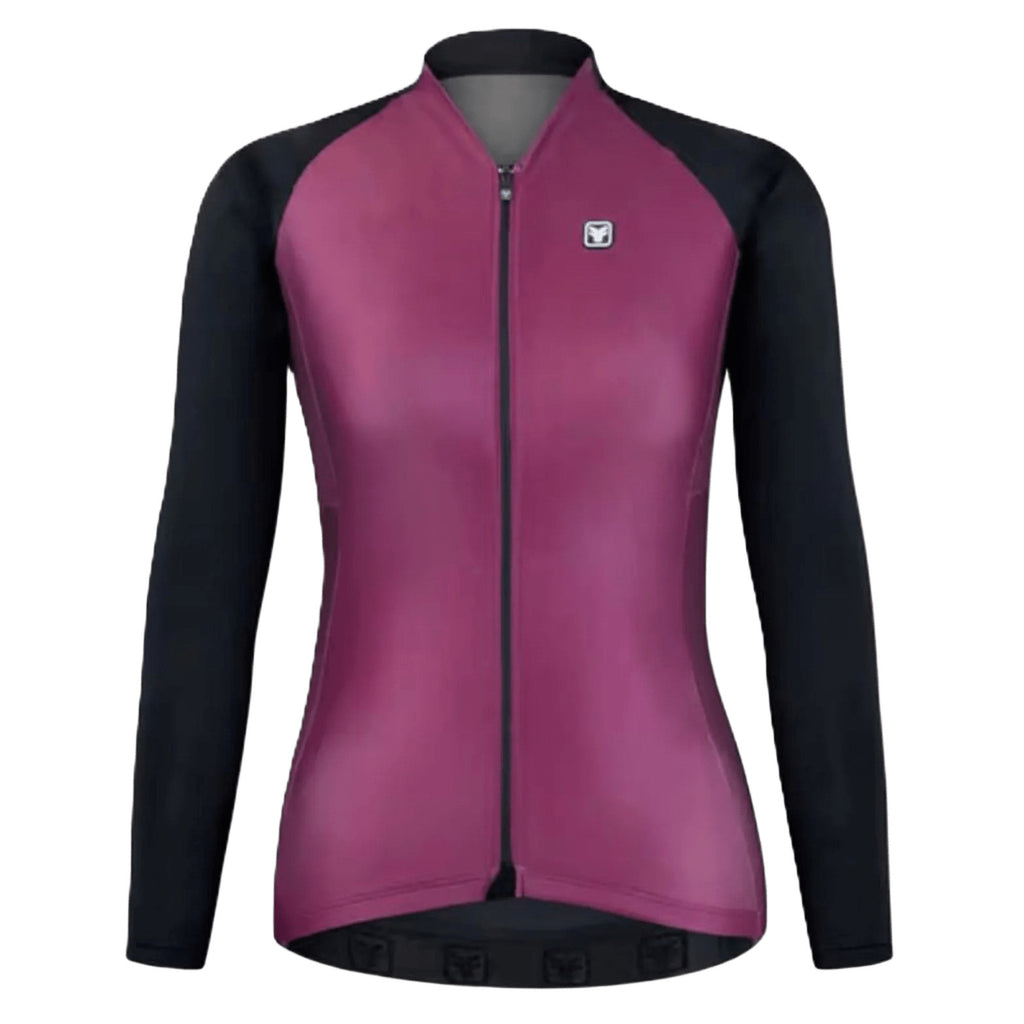 Camisa Ciclismo Free Force Feminina Start Manga Longa Wine Peluciada