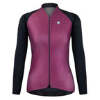 Camisa Ciclismo Free Force Feminina Start Manga Longa Wine Peluciada